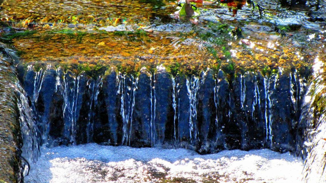 Stormwater flowing down a drain for stormwater management