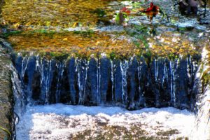 Stormwater flowing down a drain for stormwater management