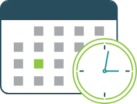 Image of calendar and clock, indicating a schedule for compliance requirements.
